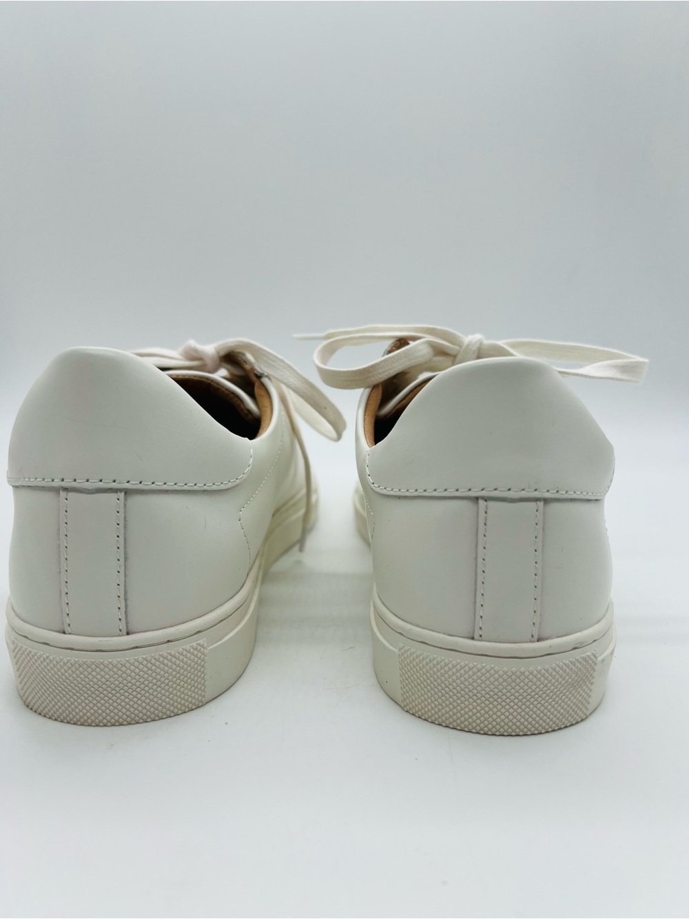 Quince Women’s White Everyday Leather Sneakers with Pale Pink Laces Size 10 - Picture 4 of 12